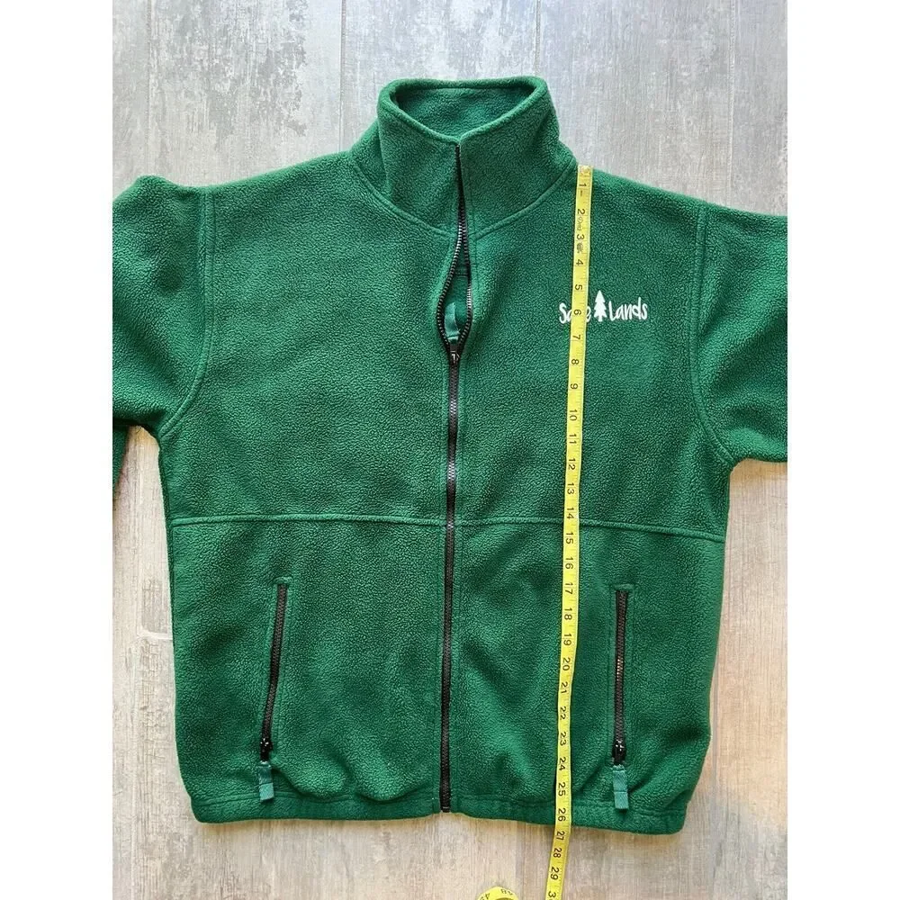 SAVE LANDS White Logo Forest Fleece Jacket Full Zip Cozy Unisex Men's Women's M - Picture 10 of 12